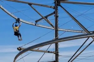 The Bat Chaser, a zip coaster at Indiana Caverns.