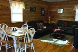 Dining area in cabin