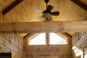 Lofted ceiling of a Gilmore Log Home cabin
