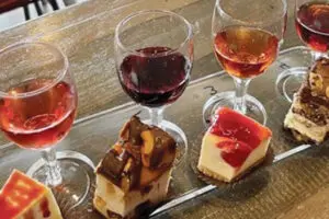 Flight of cheese and wine at Winzerwald Winery