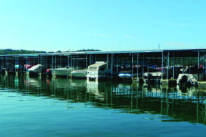 Covered slips at Patoka Lake Marina
