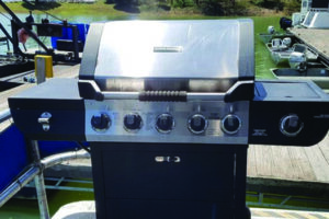 Grill on party barge