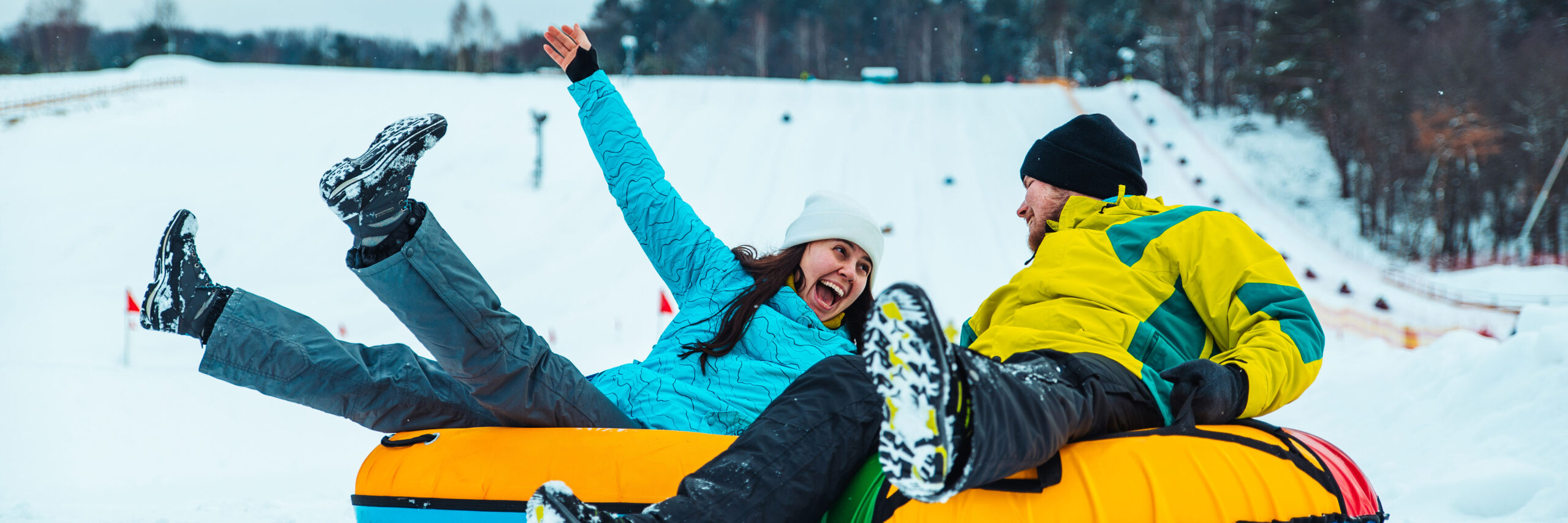 Winter tubing.