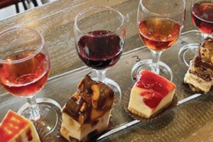Flight of cheese and wine at Winzerwald Winery