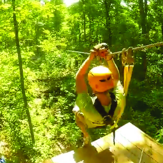 SBCZip2 Someone getting ready to take off on a zipline trip